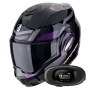 Casque Flip Up Scorpion Exo Tech Evo Conquer Black Chameleon + Kit bluetooth 5R Lite Solo