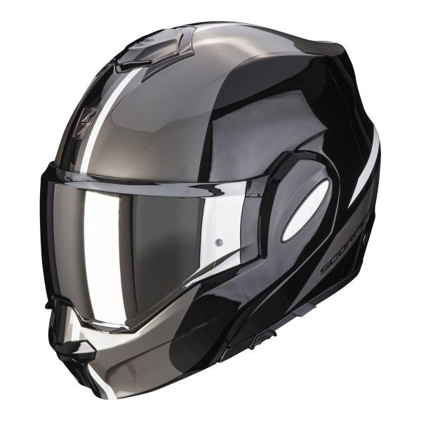 Scorpion Exo Tech Evo Forza Black Silver + Kit Bluetooth 5S