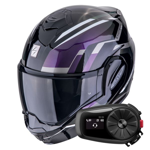 Flip Up Scorpion Exo Tech Evo Furio Black Chameleon + Kit Bluetooth 5S Solo Flip Up Scorpion Exo Tech Evo Furio Black Chameleon + Kit Bluetooth 5S Solo