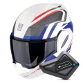 Pack Exo Tech Evo Furio White Red Blue + Kit Bluetooth BT Mini