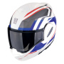 Casque Flip Up Scorpion Exo Tech Evo Furio White Red Blue