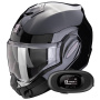 Casque Flip Up Scorpion Exo Tech Evo Pro Solid Black + Kit bluetooth 5R Lite