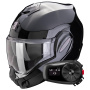 Casque Flip Up Scorpion Exo Tech Evo Pro Solid Black + Kit Bluetooth 5S