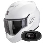 Casque Flip Up Scorpion Exo Tech Evo Pro White + Kit bluetooth 5R Lite