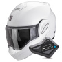 Casque Flip Up Scorpion Exo Tech Evo Pro White + Kit Bluetooth BT Mini