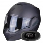 Casque Flip Up Scorpion Exo Tech Evo Solid Matt Anthracite + Kit bluetooth 5R Lite