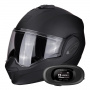 Casque Flip Up Scorpion Exo Tech Evo Solid Matt Black + Kit bluetooth 5R Lite