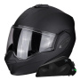 Casque Flip Up Scorpion Exo Tech Evo Solid Matt Black + Kit bluetooth Exo-Com Link-1C