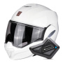 Casque Flip Up Scorpion Exo Tech Evo Solid White + Kit Bluetooth BT Mini