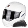 Casque Flip Up Scorpion Exo Tech Evo Solid White + Kit bluetooth Exo-Com Link-1