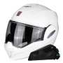 Casque Flip Up Scorpion Exo Tech Evo Solid White + Kit bluetooth Exo-Com Link-1C