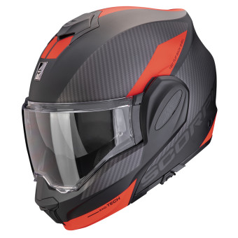 Scorpion Exo Tech Evo Team Matt Black Silver Red + Kit Bluetooth BT Mini