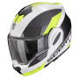 Casque Flip Up Scorpion Exo Tech Evo Team White Yellow Fluo