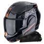 Casque Flip Up Scorpion Exo Tech Evo Traveller Black Copper + Kit bluetooth Exo-Com Link-1C