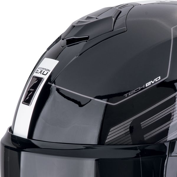 Scorpion Exo Tech Evo Traveller Black White + Kit Bluetooth 5S Solo