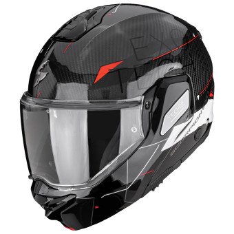 Flip Up Scorpion Exo-Tech II Carbon Viator Black White Red