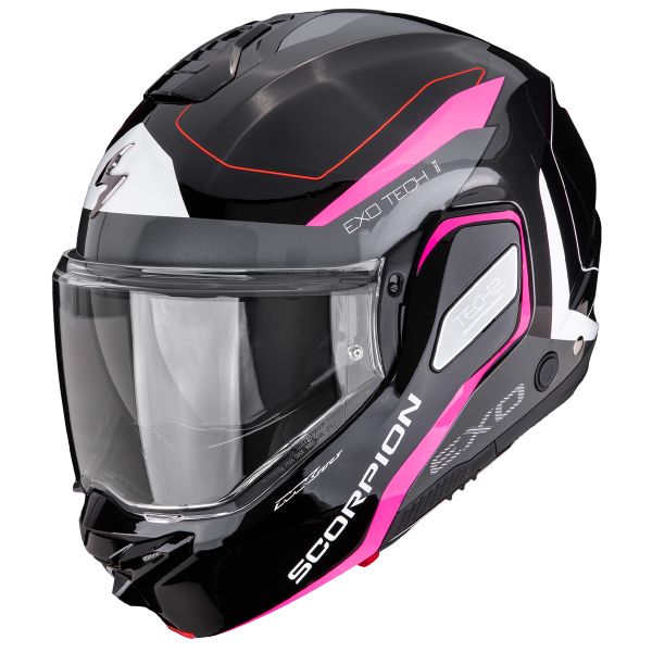 Flip Up Scorpion Exo-Tech II Passager Black Silver Pink
