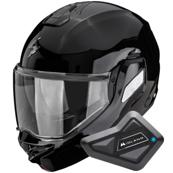 Flip Up Scorpion Exo-Tech II Solid Black + Kit Bluetooth BT Mini