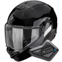 Casque Flip Up Scorpion Exo-Tech II Solid Black + Kit Bluetooth BT Mini