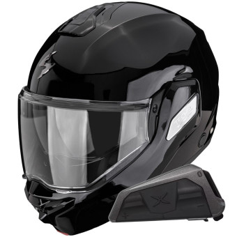 Flip Up Scorpion Exo-Tech II Solid Black + Kit bluetooth Exo-Com Link-1
