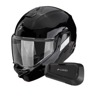 Casque Flip Up Scorpion Exo-Tech II Solid Black + Kit Bluetooth Spirit Casque Flip Up Scorpion Exo-Tech II Solid Black + Kit Bluetooth Spirit