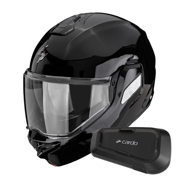 Flip Up Scorpion Exo-Tech II Solid Black + Kit Bluetooth Spirit