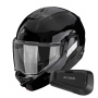 Casque Flip Up Scorpion Exo-Tech II Solid Black + Kit Bluetooth Spirit