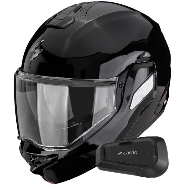 Flip Up Scorpion Exo-Tech II Solid Black + Kit Bluetooth Spirit