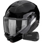 Casque Flip Up Scorpion Exo-Tech II Solid Black + Kit Bluetooth Spirit