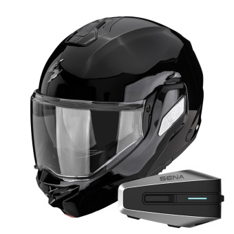 Casque Flip Up Scorpion Exo-Tech II Solid Black + Kit Bluetooth Vortex HD Casque Flip Up Scorpion Exo-Tech II Solid Black + Kit Bluetooth Vortex HD