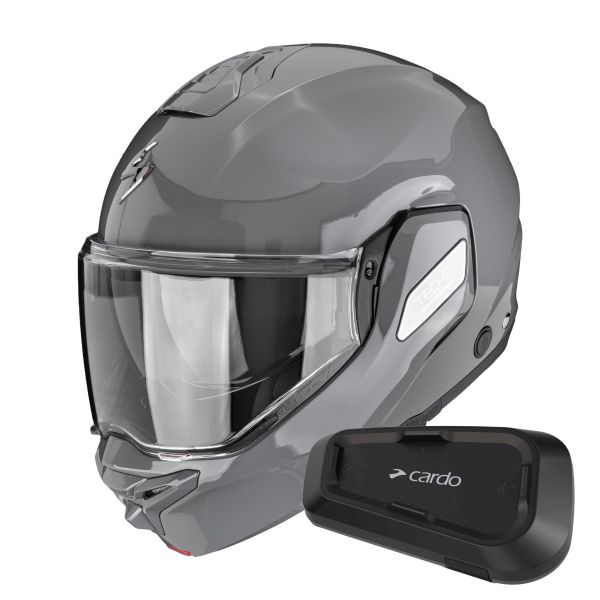 Flip Up Scorpion Exo-Tech II Solid Cement Grey + Kit Bluetooth Spirit