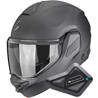 Flip Up Scorpion Exo-Tech II Solid Matt Anthracite + Kit Bluetooth BT Mini
