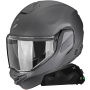 Casque Flip Up Scorpion Exo-Tech II Solid Matt Anthracite + Kit bluetooth Exo-Com Link-1C