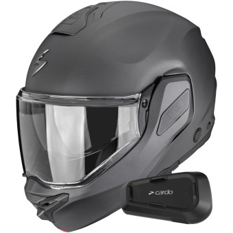 Casque Flip Up Scorpion Exo-Tech II Solid Matt Anthracite + Kit Bluetooth Spirit Casque Flip Up Scorpion Exo-Tech II Solid Matt Anthracite + Kit Bluetooth Spirit