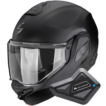 Flip Up Scorpion Exo-Tech II Solid Matt Black + Kit Bluetooth BT Mini