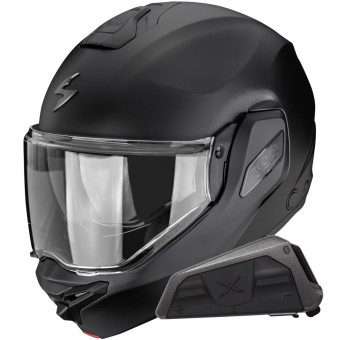 Flip Up Scorpion Exo-Tech II Solid Matt Black + Kit bluetooth Exo-Com Link-1