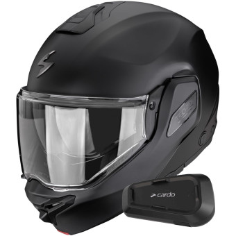 Casque Flip Up Scorpion Exo-Tech II Solid Matt Black + Kit Bluetooth Spirit Casque Flip Up Scorpion Exo-Tech II Solid Matt Black + Kit Bluetooth Spirit