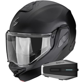Casque Flip Up Scorpion Exo-Tech II Solid Matt Black + Kit Bluetooth Vortex HD Casque Flip Up Scorpion Exo-Tech II Solid Matt Black + Kit Bluetooth Vortex HD