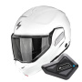 Casque Flip Up Scorpion Exo-Tech II Solid White + Kit Bluetooth BT Mini