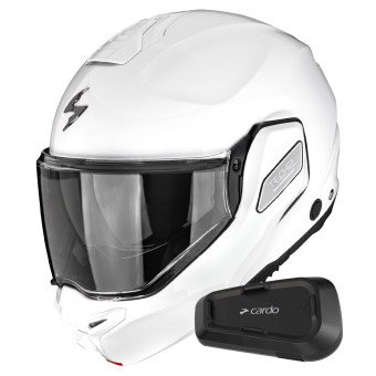 Casque Flip Up Scorpion Exo-Tech II Solid White + Kit Bluetooth Spirit Casque Flip Up Scorpion Exo-Tech II Solid White + Kit Bluetooth Spirit