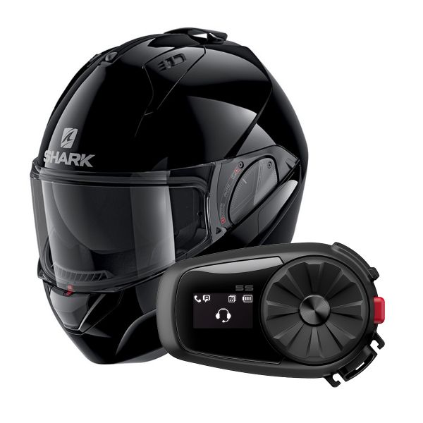 Casque EVO-ES BLANK SHARK Noir mat - , Casque modulable