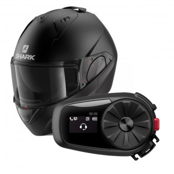 Flip Up Shark EVO GT Blank Mat KMA + Kit Bluetooth 5S