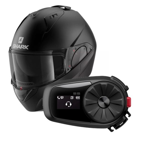 Flip Up Shark EVO GT Blank Mat KMA + Kit Bluetooth 5S