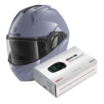 Flip Up Shark EVO GT Blank S01 + Kit Bluetooth Sena SMH5