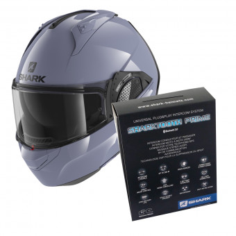 Flip Up Shark EVO GT Blank S01 + Kit Bluetooth Sharktooth Prime