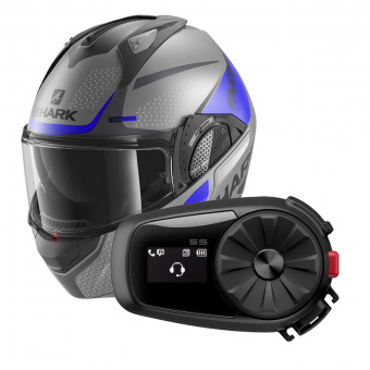 Flip Up Shark EVO GT Encke Mat ABK + Kit Bluetooth 5S