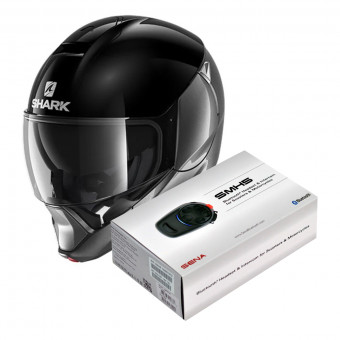Flip Up Shark Evojet Dual Blank AKA + Kit Bluetooth Sena SMH5