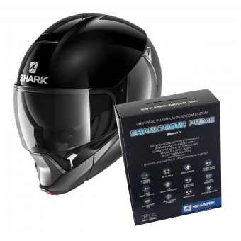 Flip Up Shark Evojet Dual Blank AKA + Kit Bluetooth Sharktooth Prime