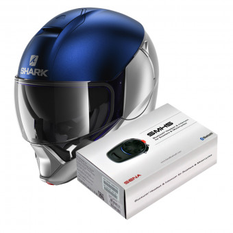 Flip Up Shark Evojet Dual Blank Mat SBS + Kit Bluetooth Sena SMH5