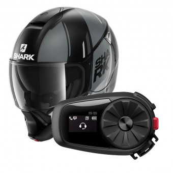 Flip Up Shark Evojet Vyda Mat KAS + Kit Bluetooth 5S Solo